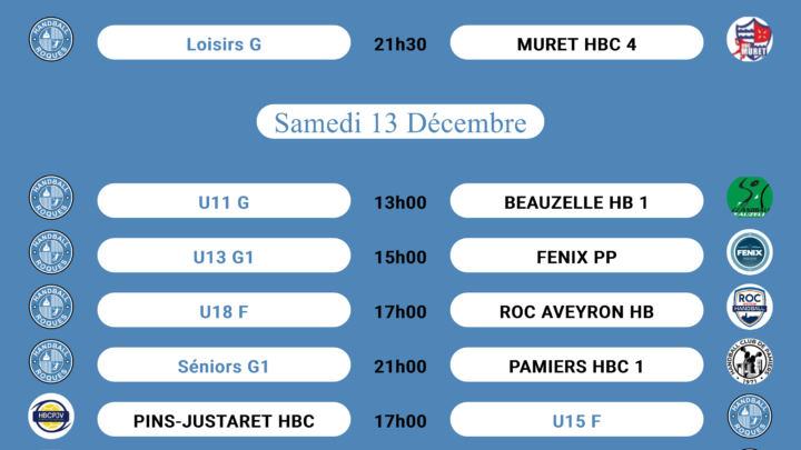Programme de la semaine