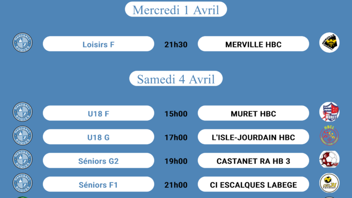 Programme des matchs