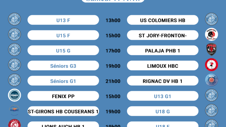 Programme des matchs