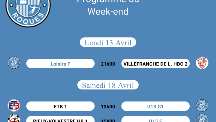 Programme des matchs
