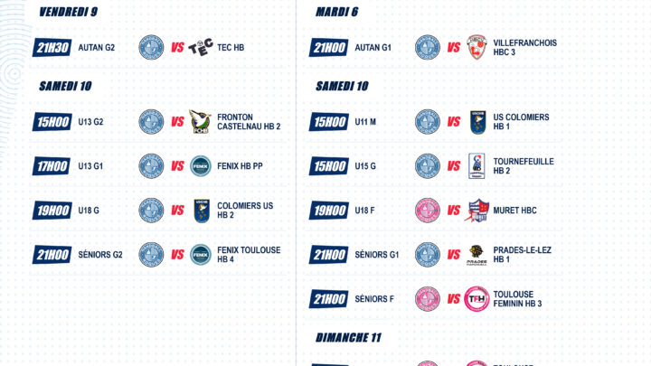 Programme de la semaine